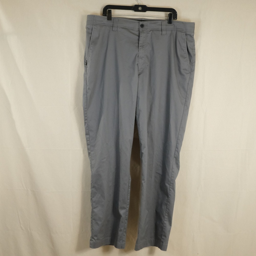 Oak Hill 42x32 Straight Fit Tech Pant Gray Cotton Blend Chino Casual Mens